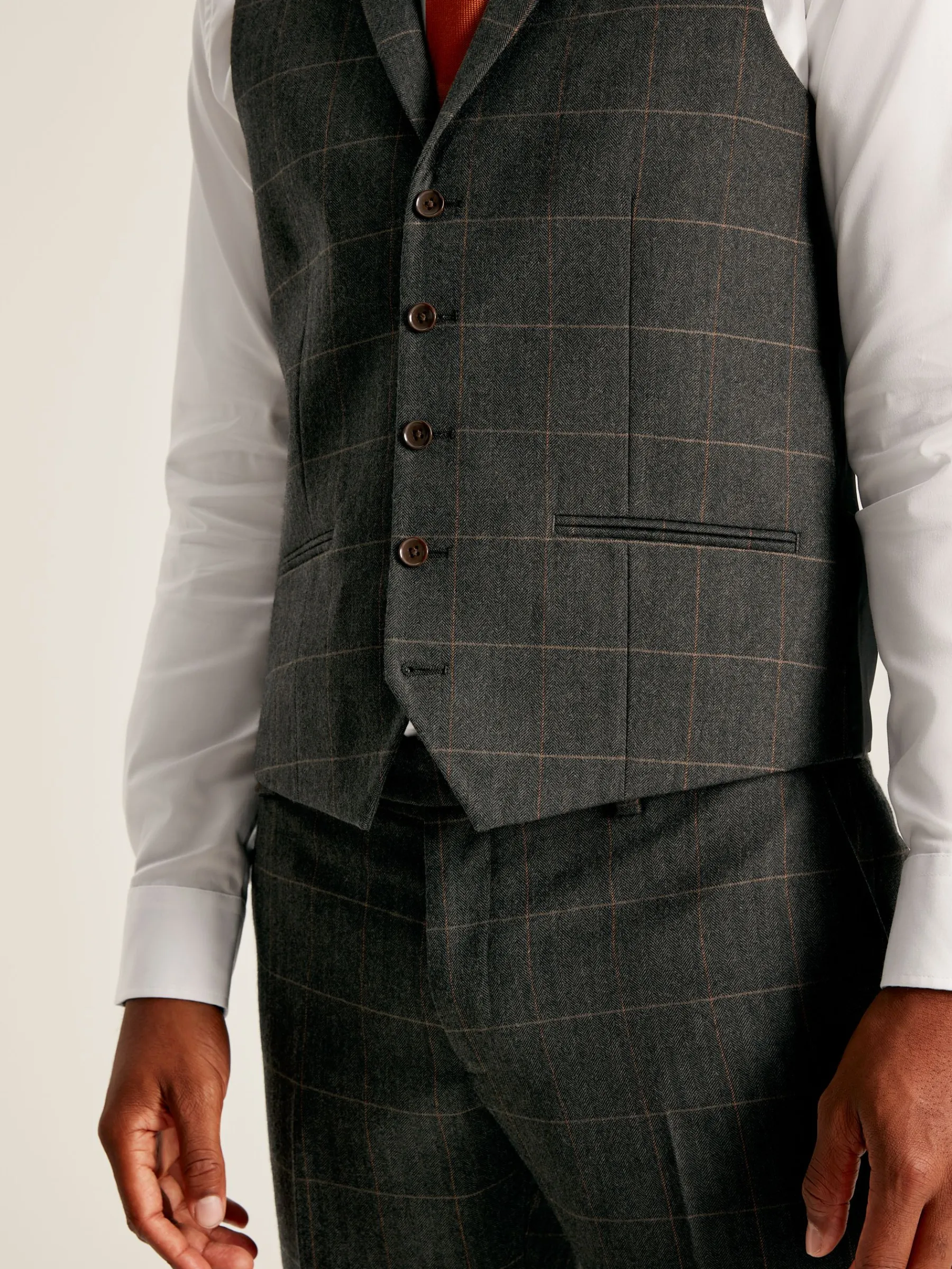 Window Pane Check Suit Waistcoat<Joules New
