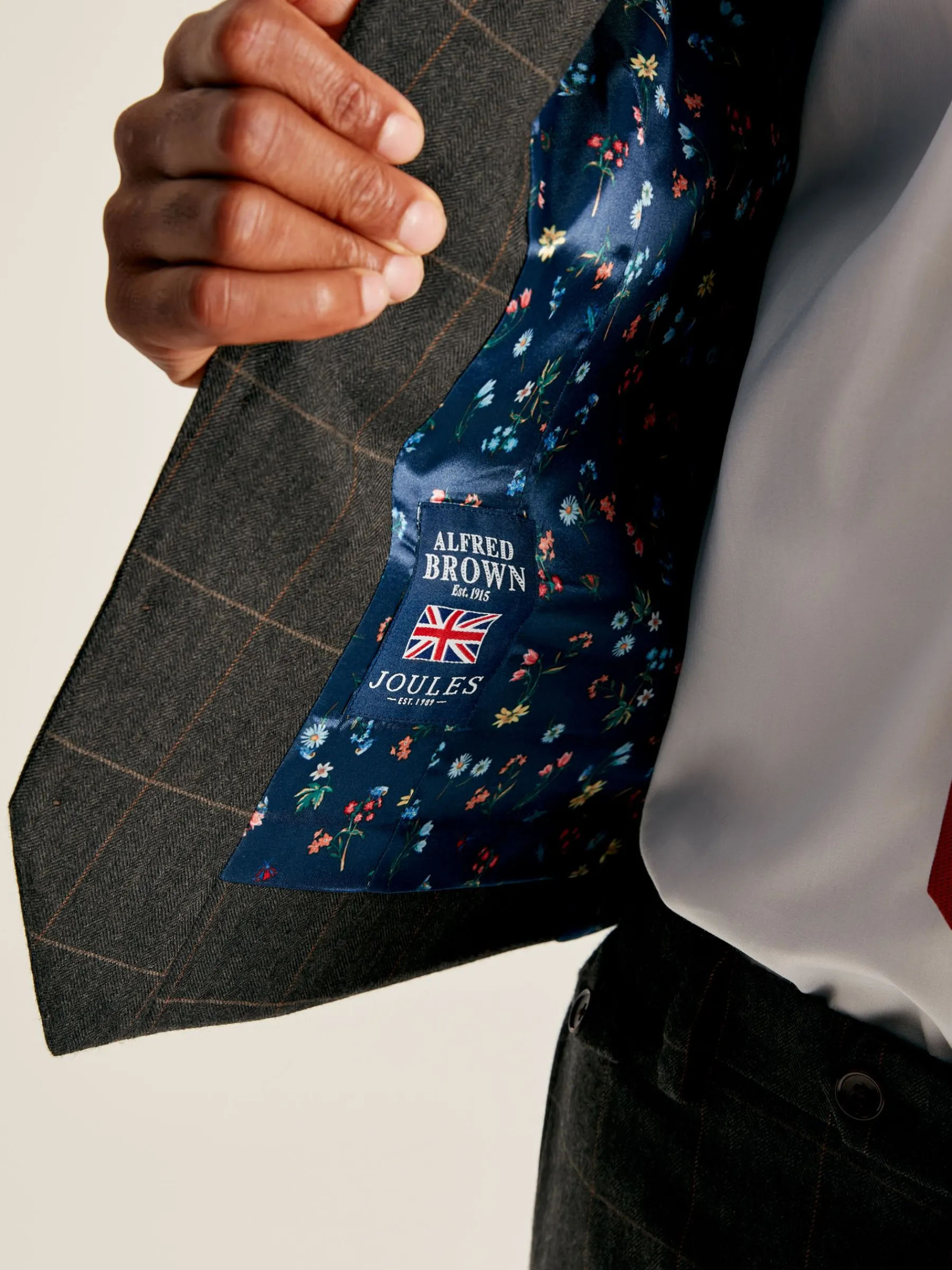 Window Pane Check Suit Waistcoat<Joules New