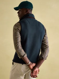 Greenfield Navy Blue Full Zip Fleece Gilet<Joules Hot