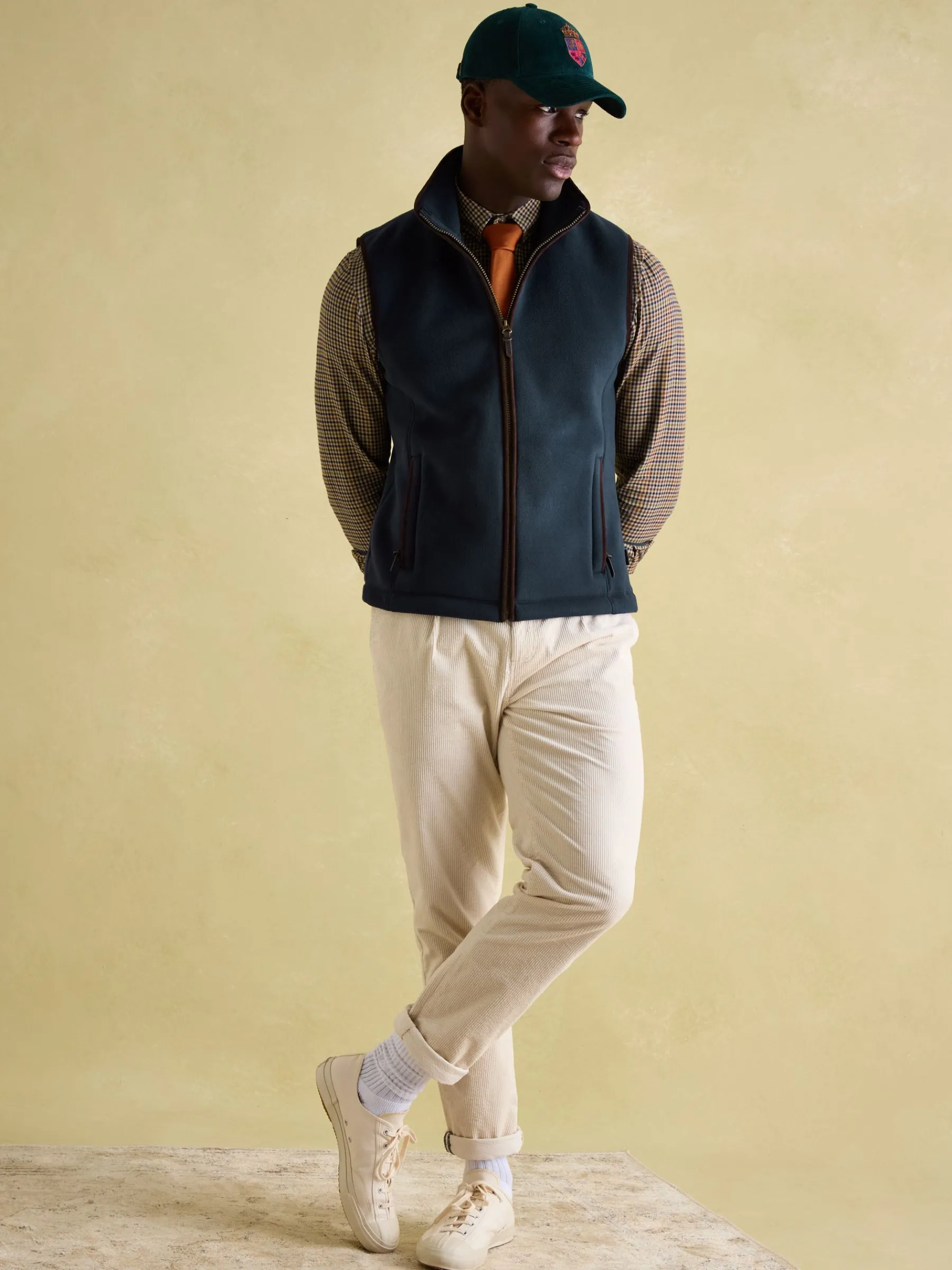 Greenfield Navy Blue Full Zip Fleece Gilet<Joules Hot