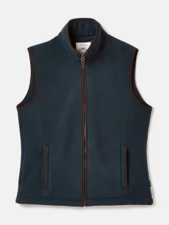 Greenfield Navy Blue Full Zip Fleece Gilet<Joules Hot