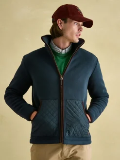 Greenfield Navy Blue Full Zip Fleece Jacket<Joules Best