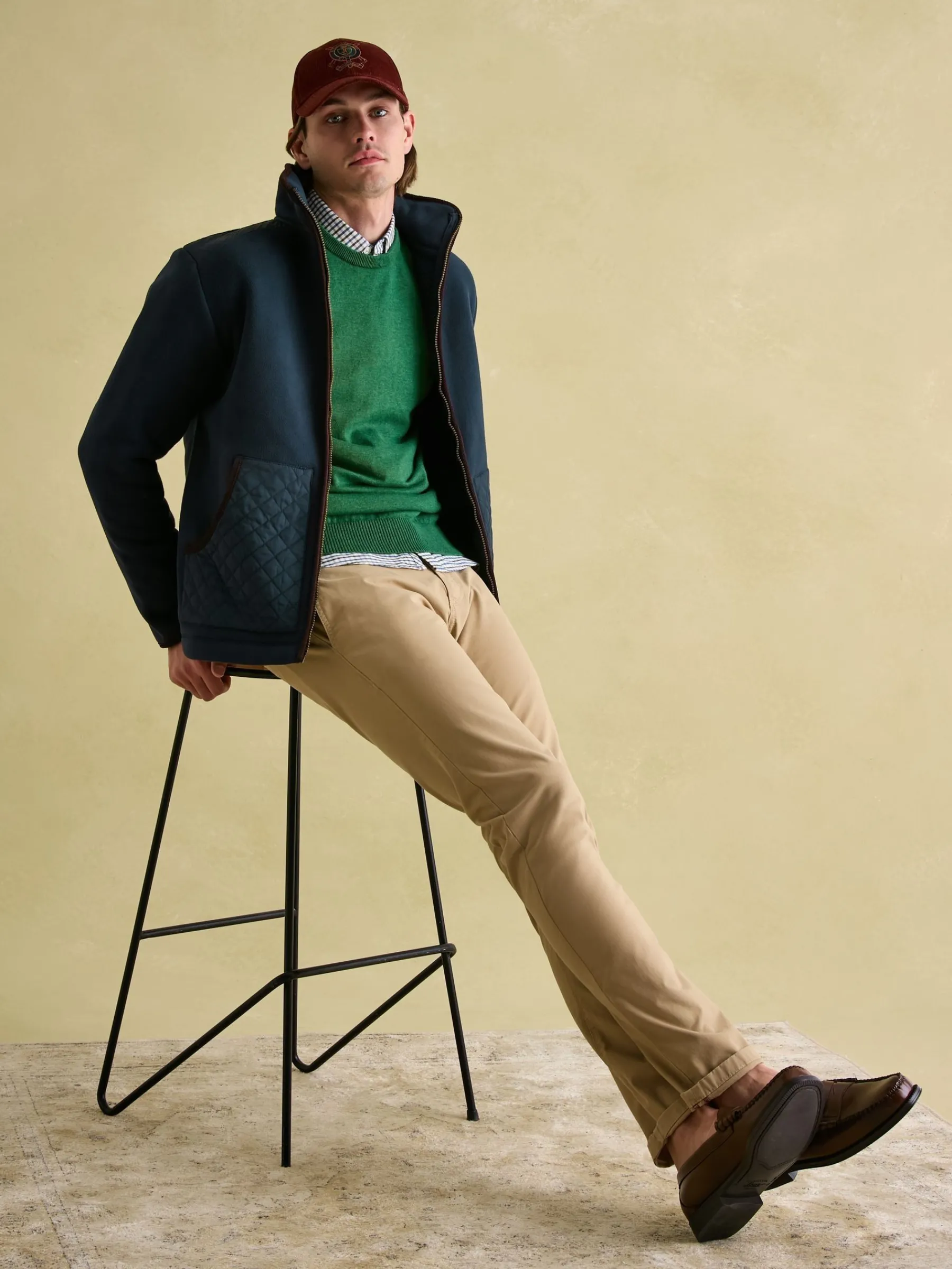 Greenfield Navy Blue Full Zip Fleece Jacket<Joules Best