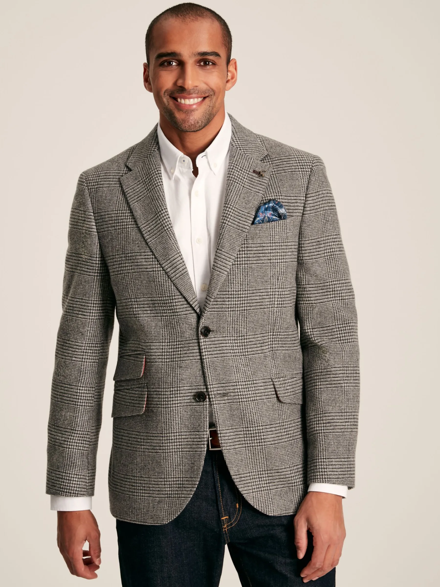 Prince of Wales Check Slim Fit Blazer<Joules Clearance
