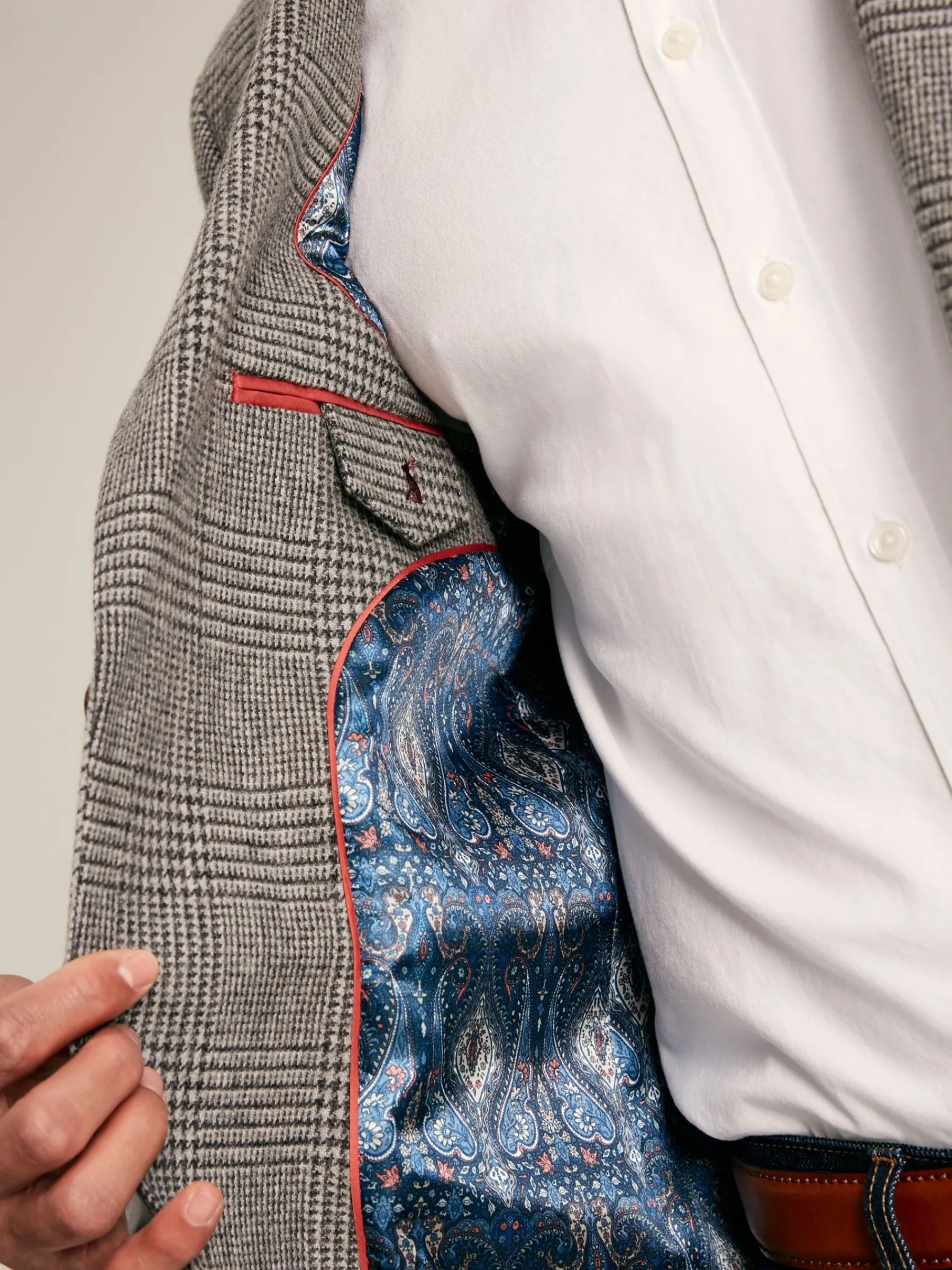 Prince of Wales Check Slim Fit Blazer<Joules Clearance