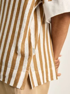 Hadley Tan White Linen Polo Shirt<Joules Outlet