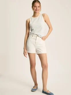 Harbour Cream & Blue Striped Jersey Vest<Joules Outlet