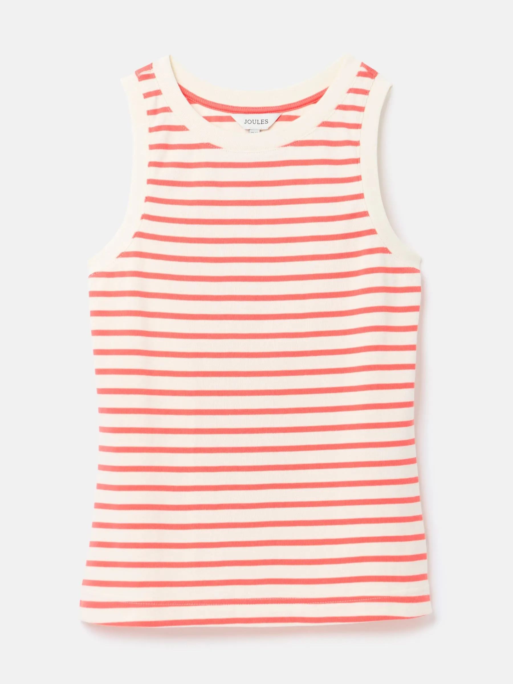 Harbour Cream & Coral Striped Jersey Vest<Joules Outlet