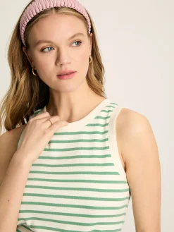 Harbour Cream & Green Striped Jersey Vest<Joules Sale
