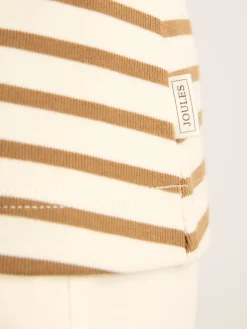 Harbour Cream & Tan Striped Jersey Vest<Joules Discount