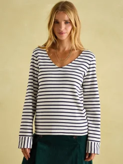Harbour V-Neck Jersey Top<Joules Online