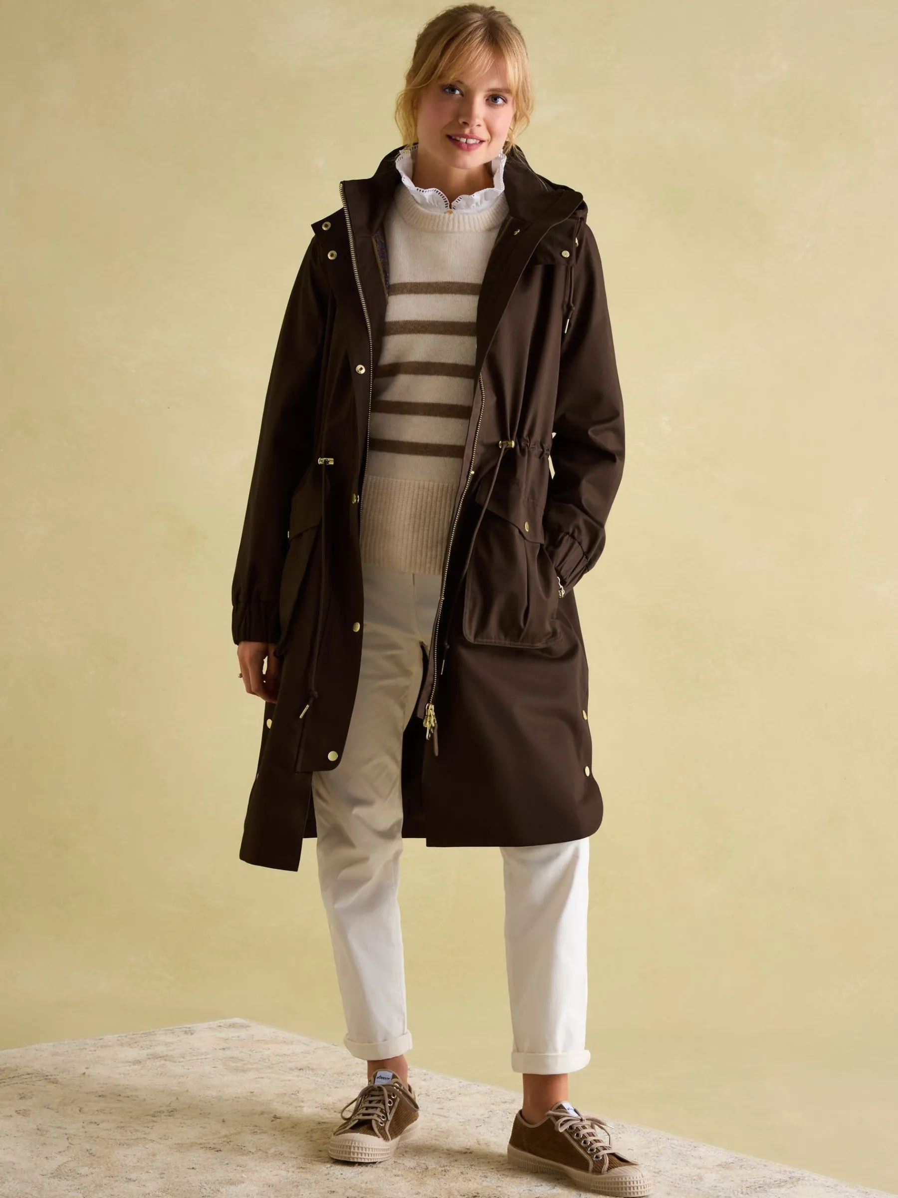 Harpsden Waterproof Long Raincoat with Hood<Joules Discount