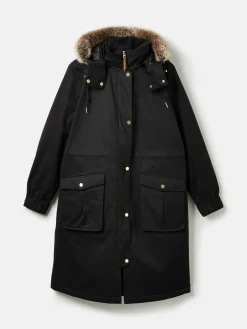 Harpsden Cosy Waterproof Fleece Lined Raincoat with Faux Fur Hood<Joules Online