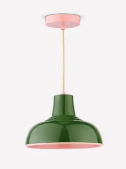 Hatfield Green & Pink Industrial-Style Pendant Light<Joules Discount
