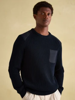 Hatfield Jumper with Woven Patch Detailing<Joules Outlet