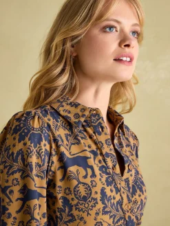 Hazel Brown Floral Jersey Shirt Dress<Joules Sale
