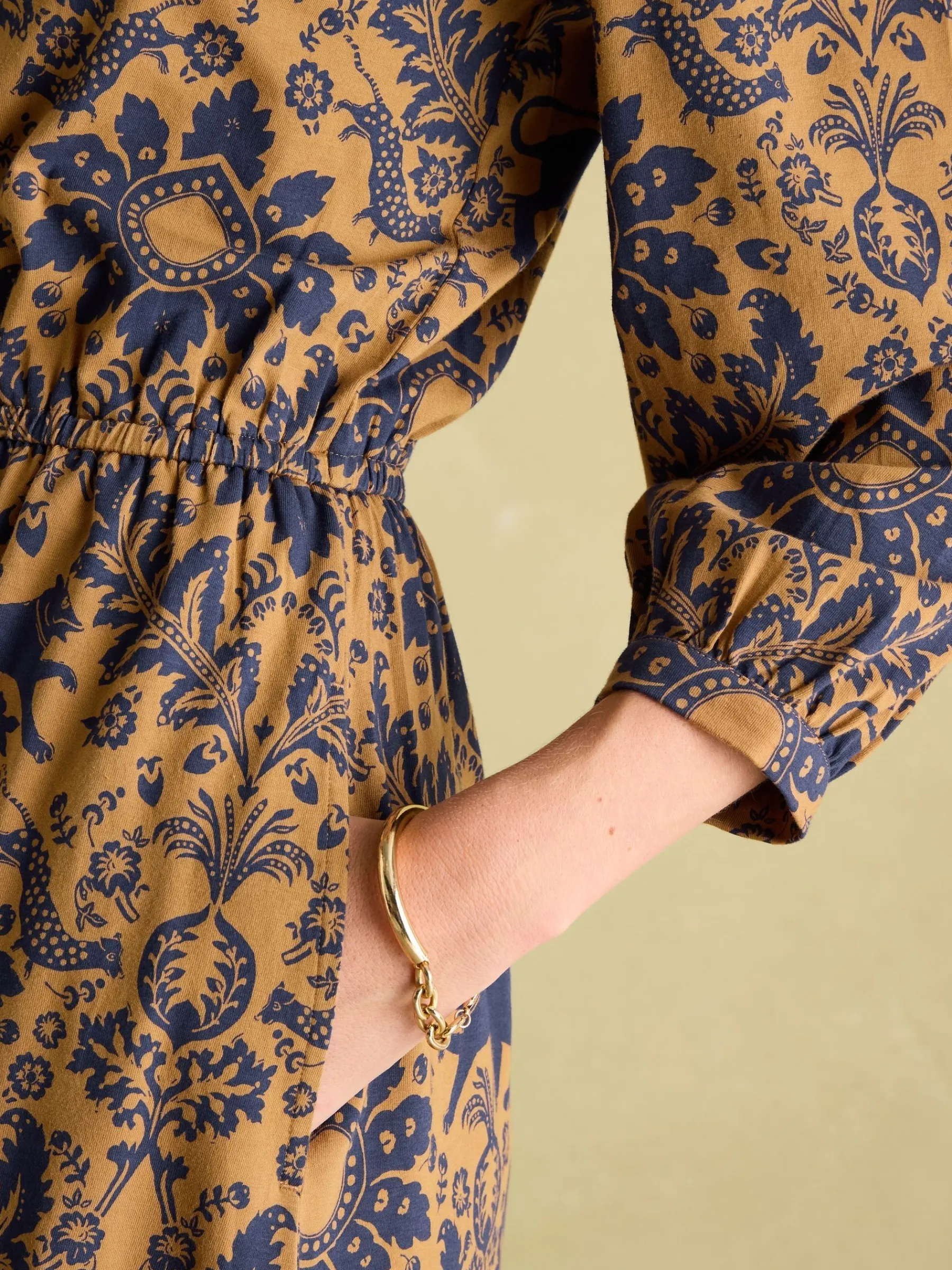 Hazel Brown Floral Jersey Shirt Dress<Joules Sale