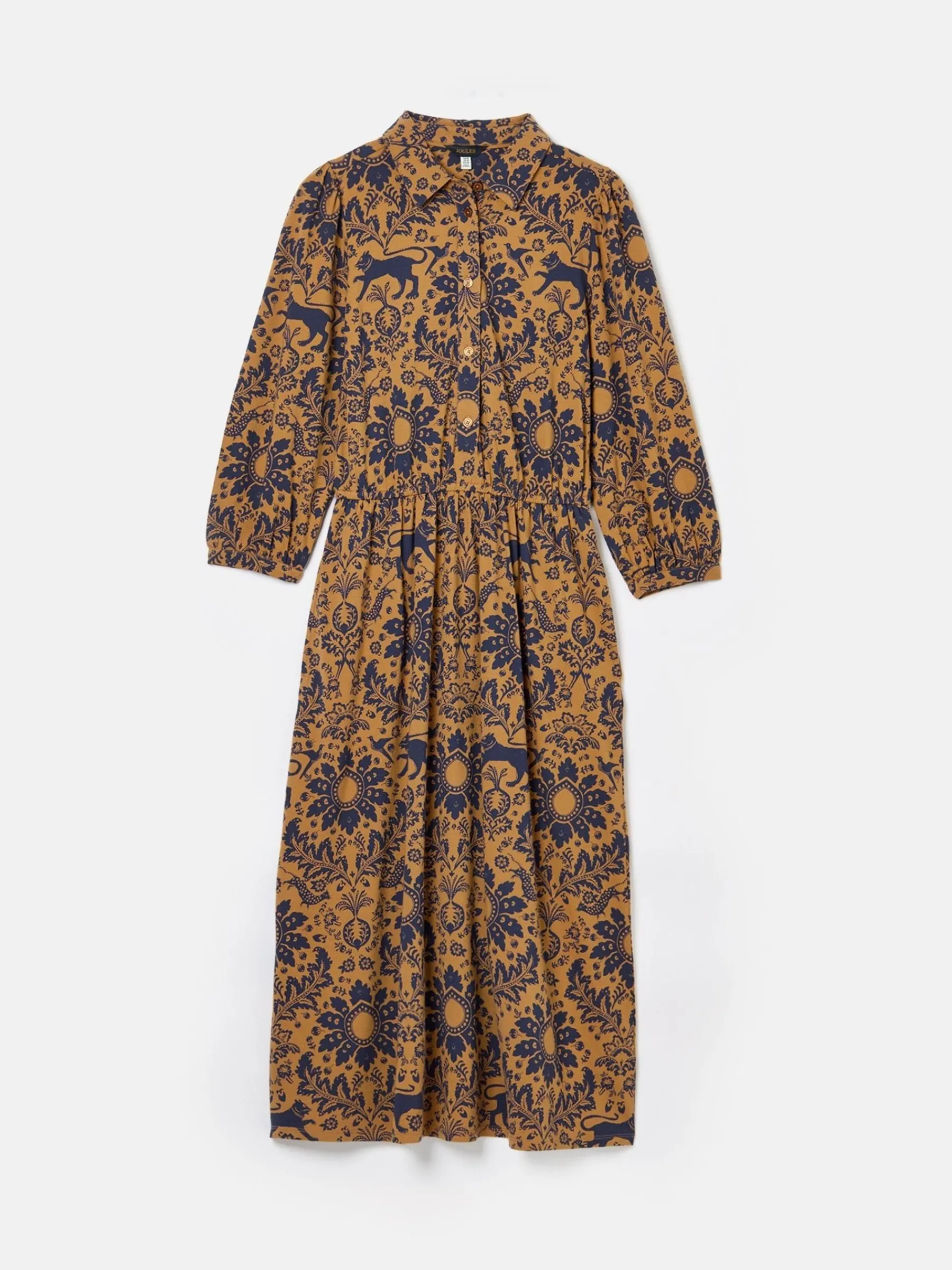 Hazel Brown Floral Jersey Shirt Dress<Joules Sale