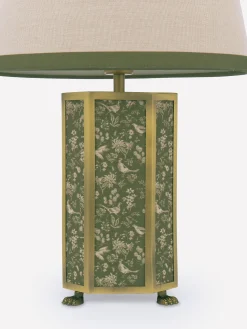 Helmingham Green Printed Claw Foot Table Lamp<Joules Clearance