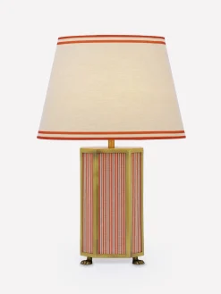 Helmingham Red Stripe Claw Foot Table Lamp<Joules