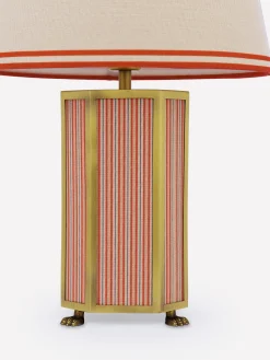 Helmingham Red Stripe Claw Foot Table Lamp<Joules