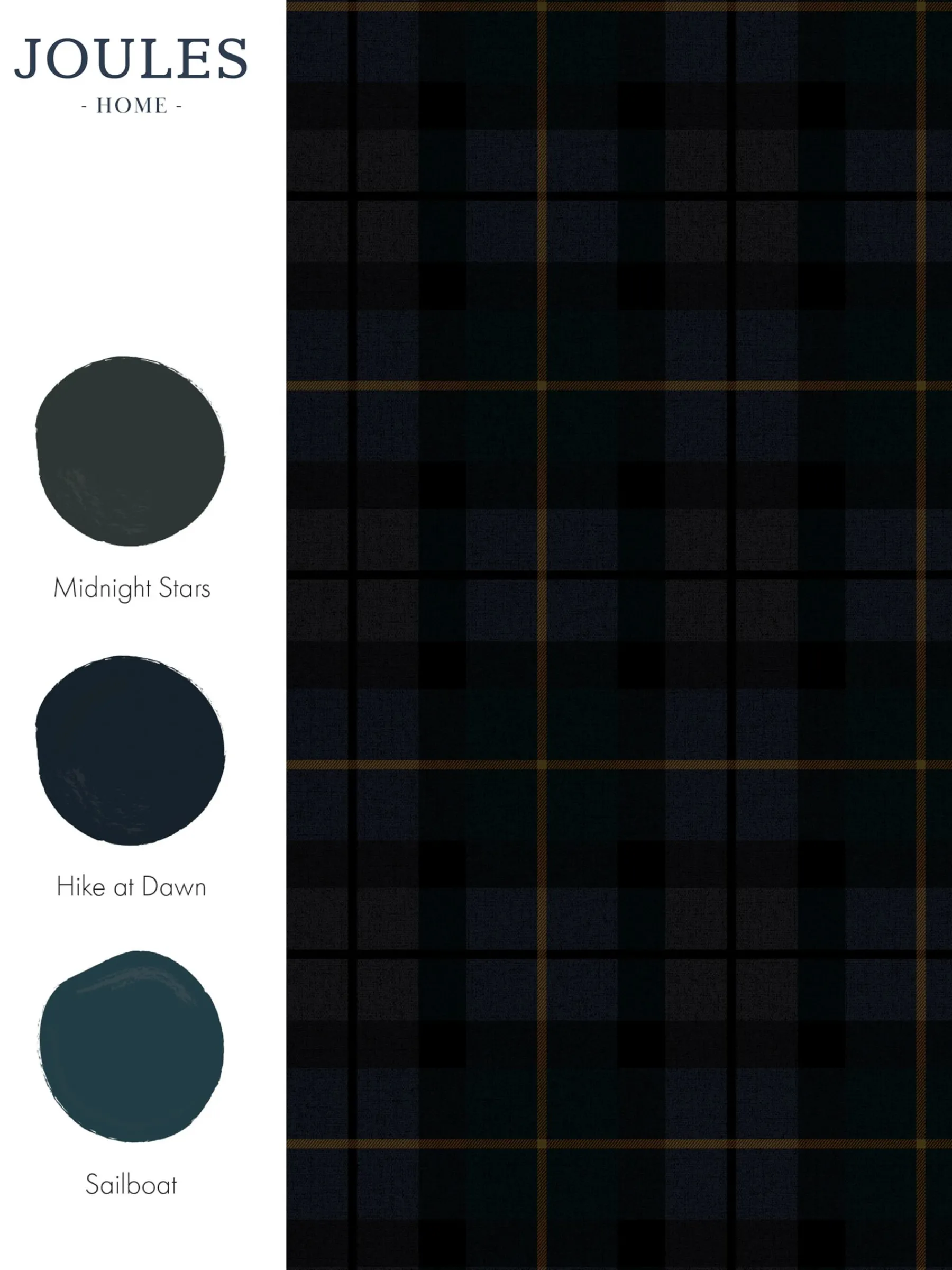 Heritage Blue Rothero Check 10M Wallpaper<Joules Clearance