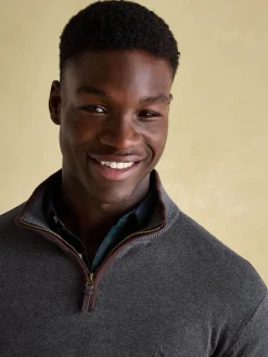 Hillside Charcoal Grey Quarter Zip Knit Jumper<Joules Online
