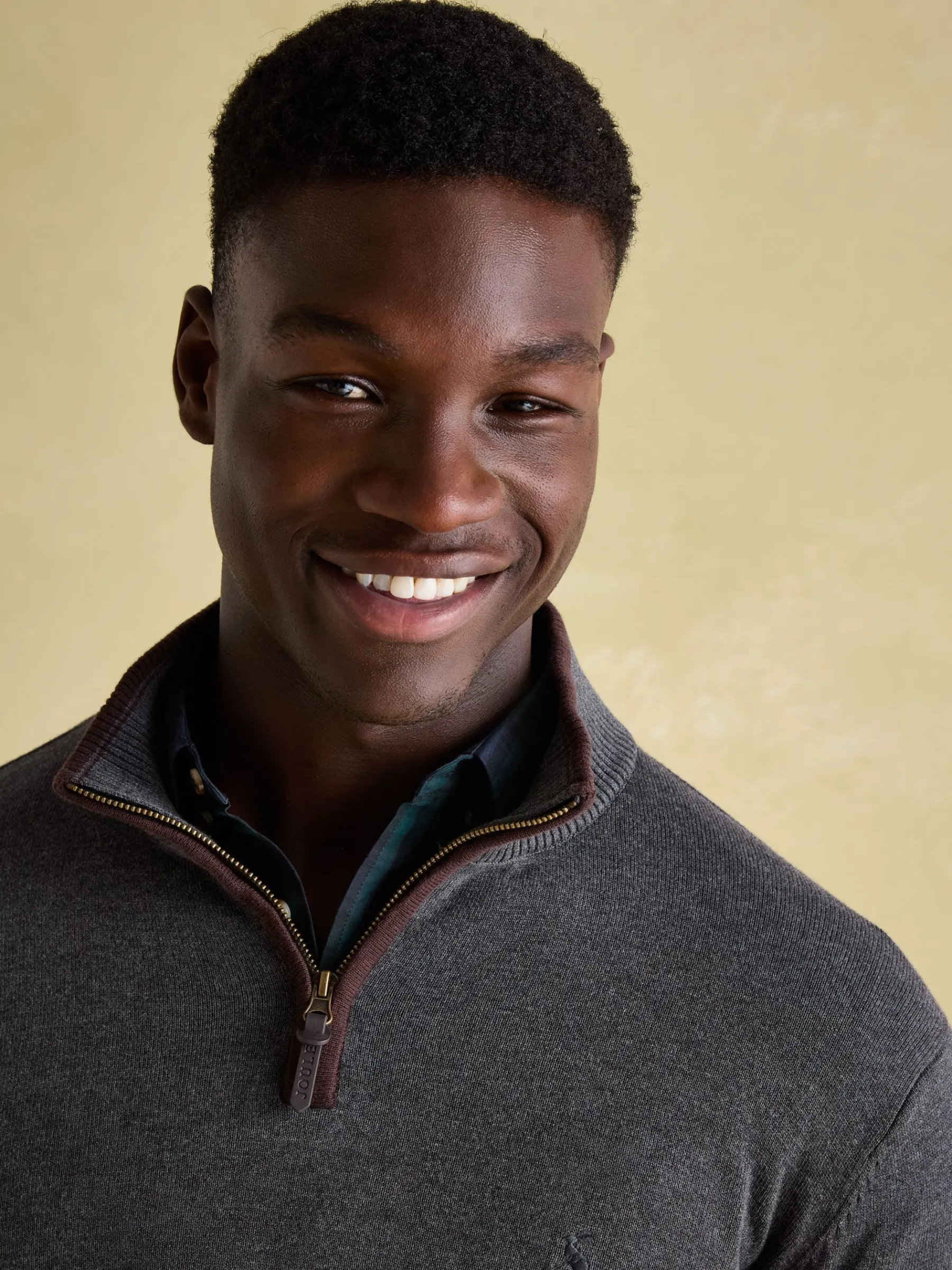 Hillside Charcoal Grey Quarter Zip Knit Jumper<Joules Online