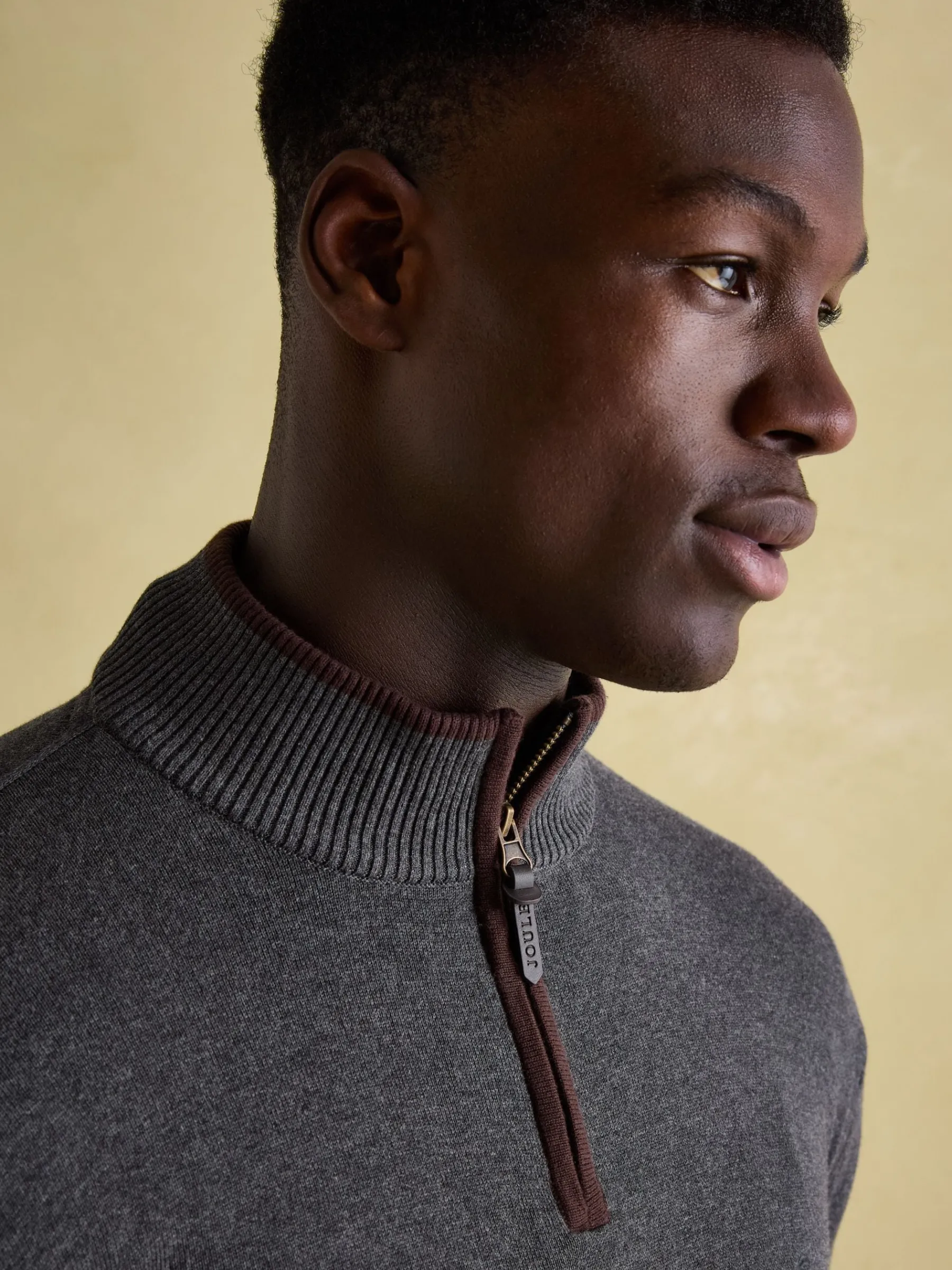 Hillside Charcoal Grey Quarter Zip Knit Jumper<Joules Online