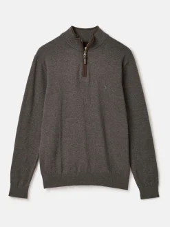 Hillside Charcoal Grey Quarter Zip Knit Jumper<Joules Online