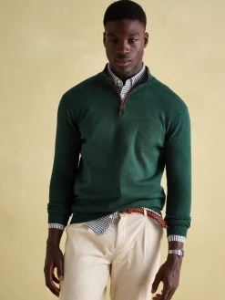 Hillside Dark Green Quarter Zip Knit Jumper<Joules Online