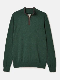 Hillside Dark Green Quarter Zip Knit Jumper<Joules Online
