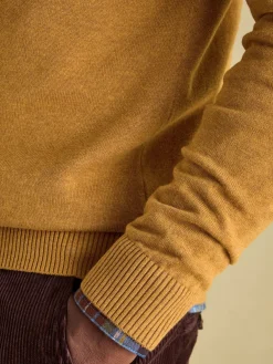 Hillside Dark Yellow Quarter Zip Knit Jumper<Joules Best