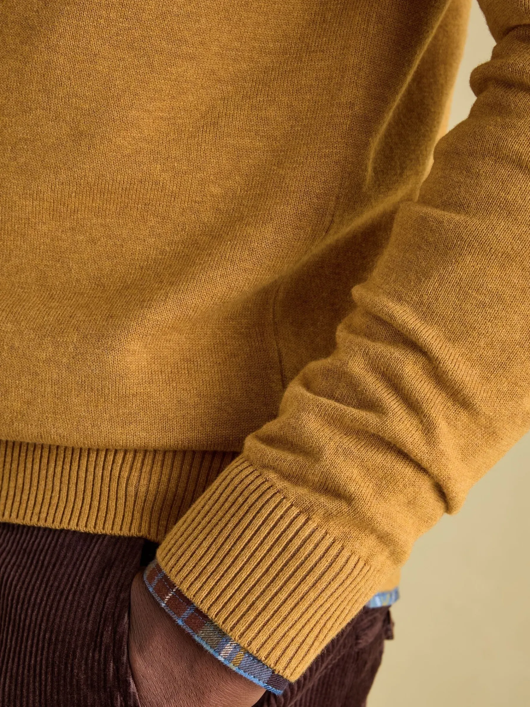 Hillside Dark Yellow Quarter Zip Knit Jumper<Joules Best