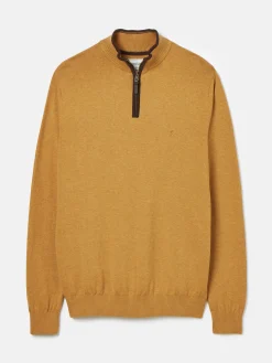 Hillside Dark Yellow Quarter Zip Knit Jumper<Joules Best