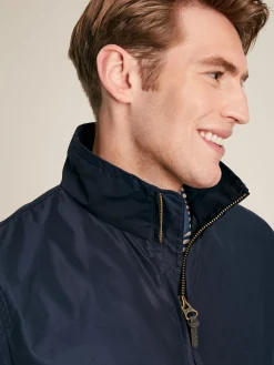 Hillway Navy Blue Collared Harrington Jacket<Joules Sale