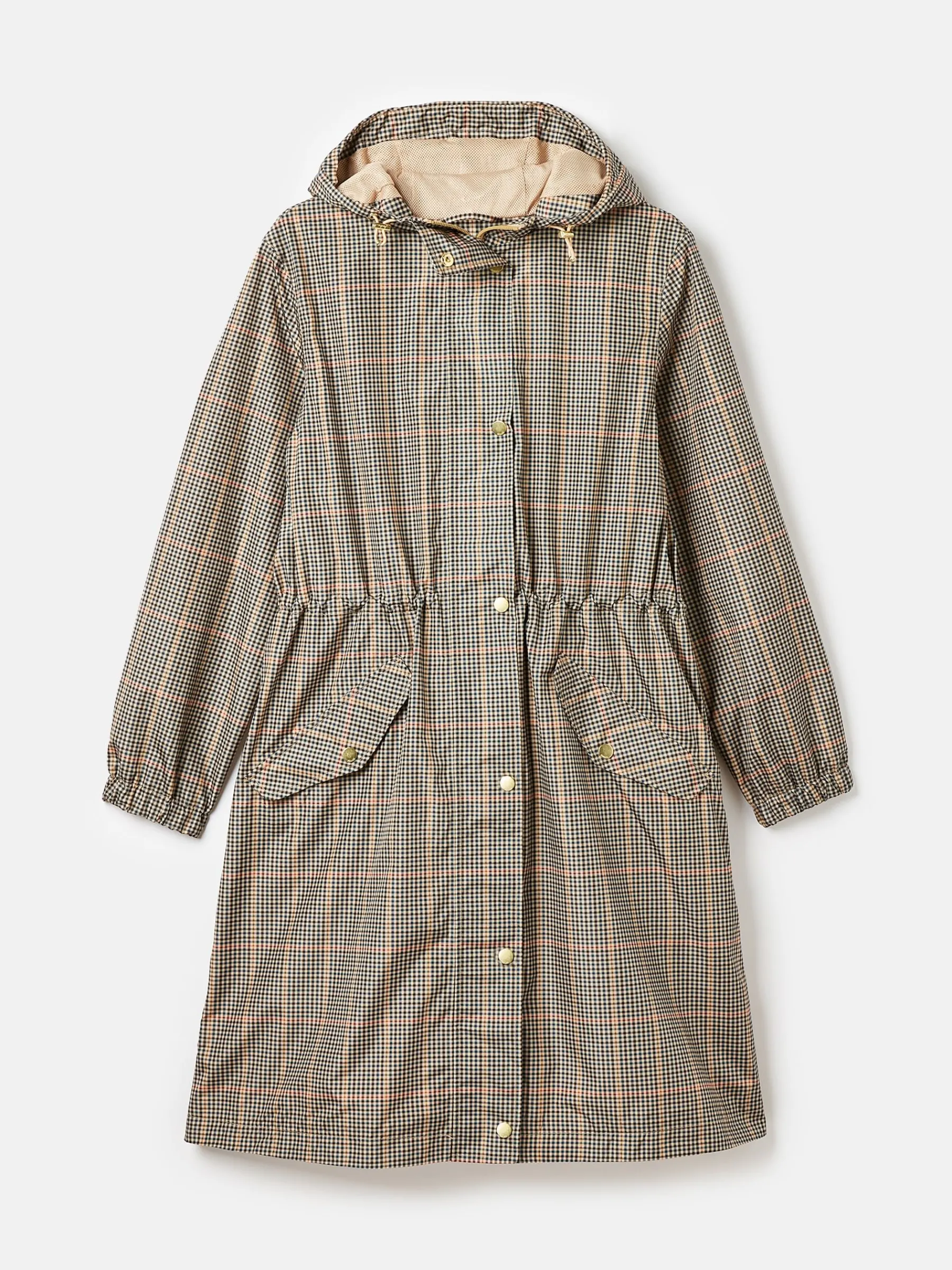 Holkham Brown Check Waterproof Packable Raincoat With Hood<Joules Best
