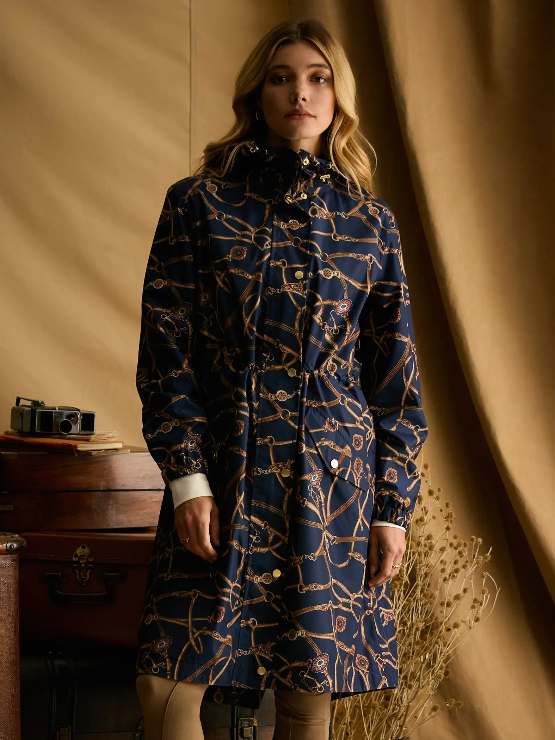 Holkham Navy Blue Bridle Waterproof Packable Raincoat With Hood<Joules Discount