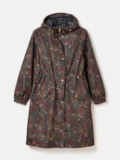 Holkham Navy Blue Paisley Waterproof Packable Raincoat With Hood<Joules