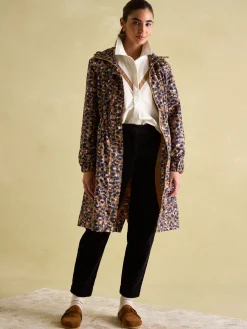 Holkham Tan Leopard Waterproof Packable Raincoat With Hood<Joules Sale