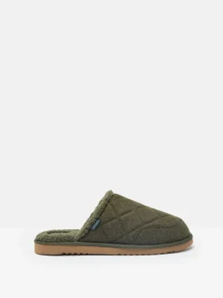 Homebound Dark Green Quilted Slippers<Joules