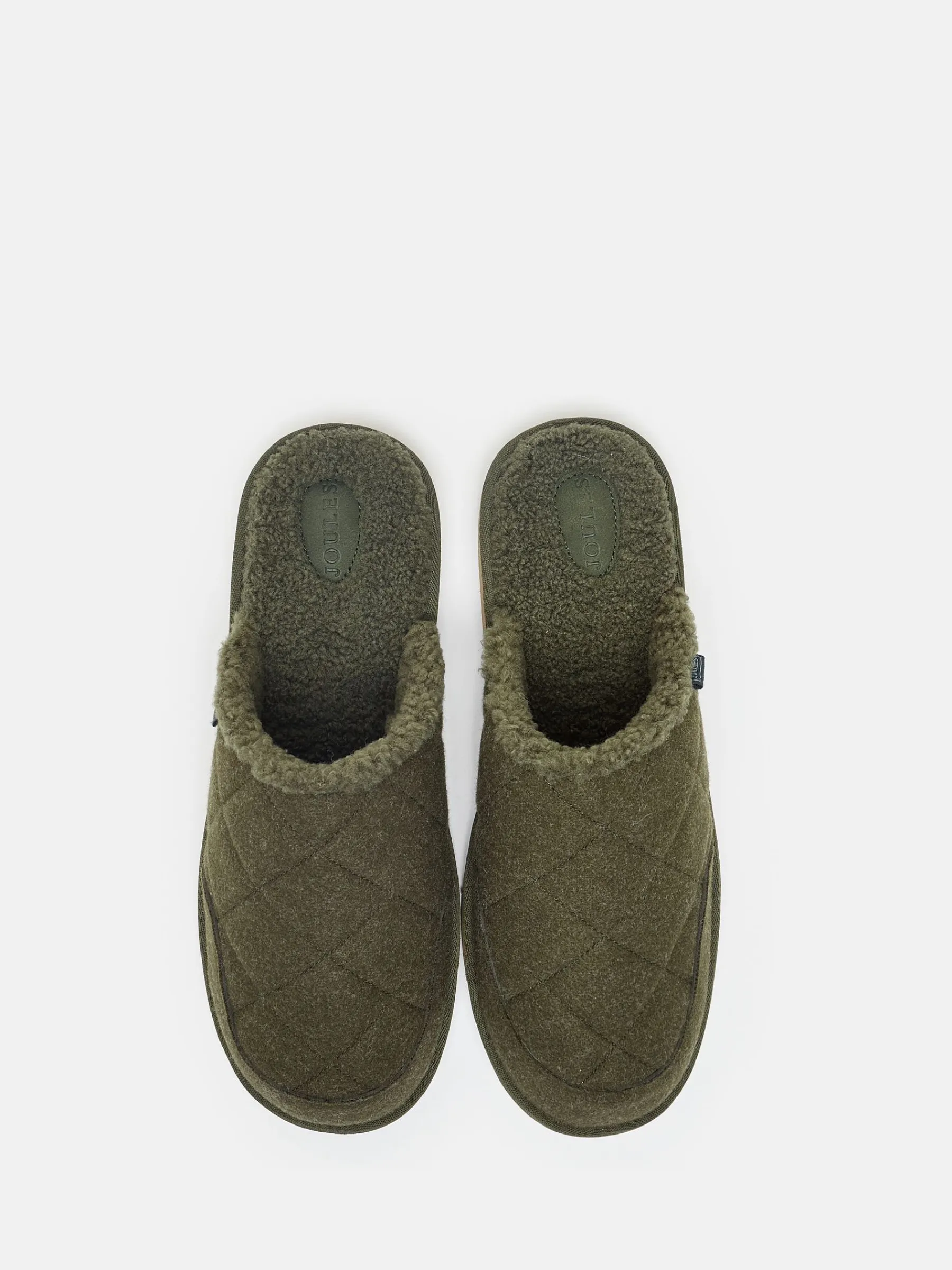 Homebound Dark Green Quilted Slippers<Joules