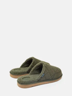 Homebound Dark Green Quilted Slippers<Joules