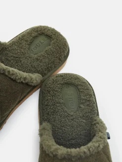 Homebound Dark Green Quilted Slippers<Joules