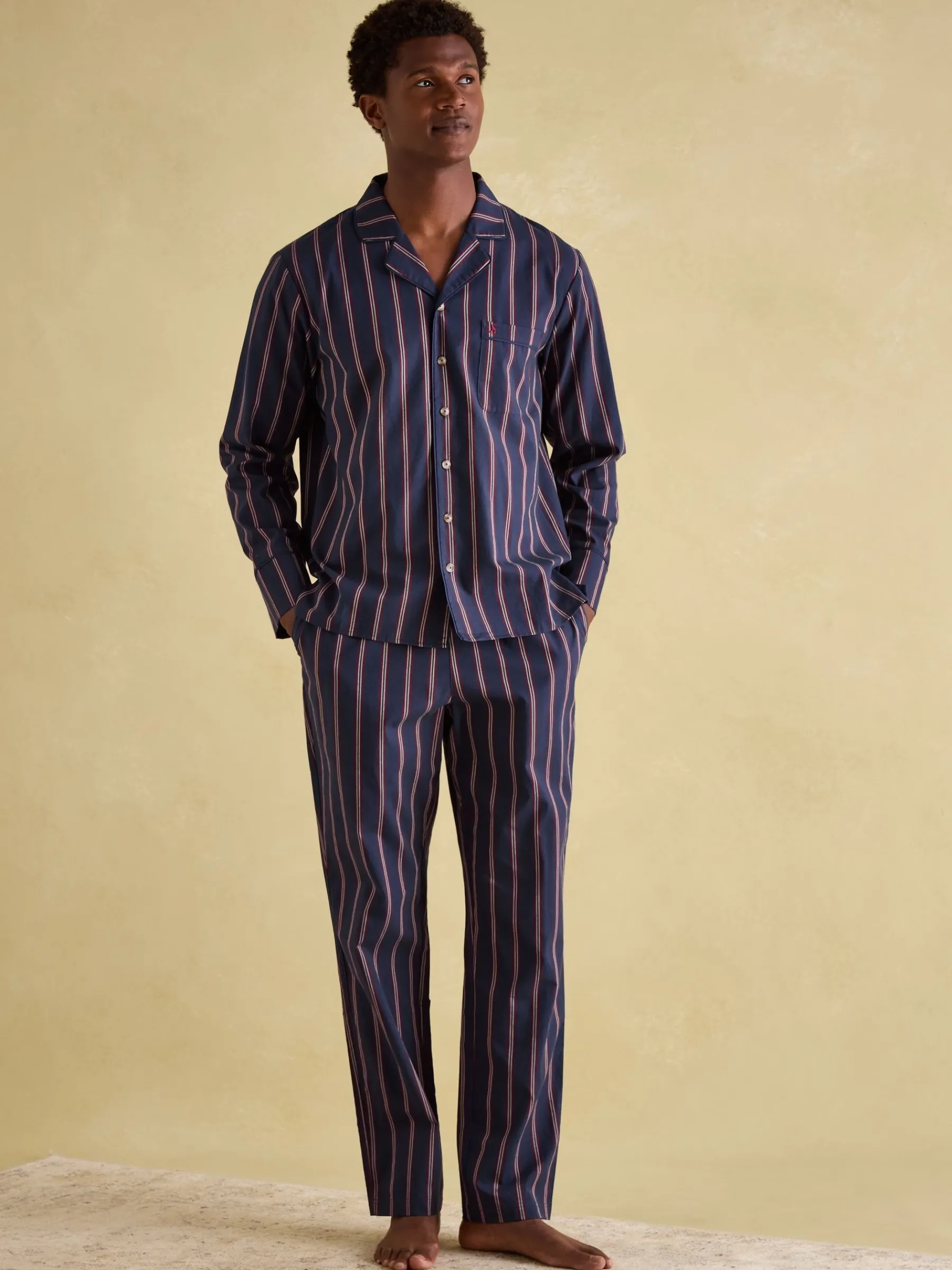 Hugo Navy Stripe Cotton Pyjama Set<Joules Best