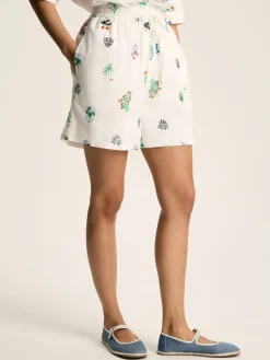 Iris White Ground Embroidered Shorts<Joules Hot