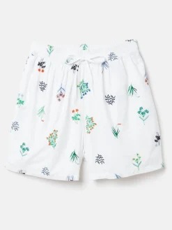 Iris White Ground Embroidered Shorts<Joules Hot