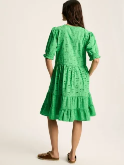Isabel Cotton Broderie Dress<Joules New