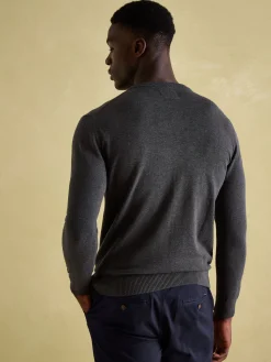 Jarvis Charcoal Grey Crew Neck Knitted Jumper<Joules Outlet