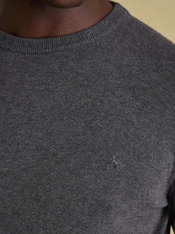 Jarvis Charcoal Grey Crew Neck Knitted Jumper<Joules Outlet